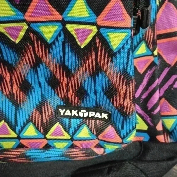 Yak Pak Backpack Bookbag Colorful Boho School Preppy Two Strap Shoulder Unique - Picture 2 of 8
